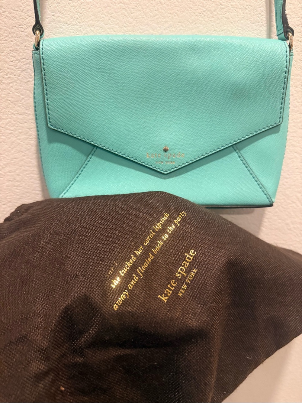 Kate Spade Cedar Street Monday Crossbody Robin’s Egg Blue Mint Leather